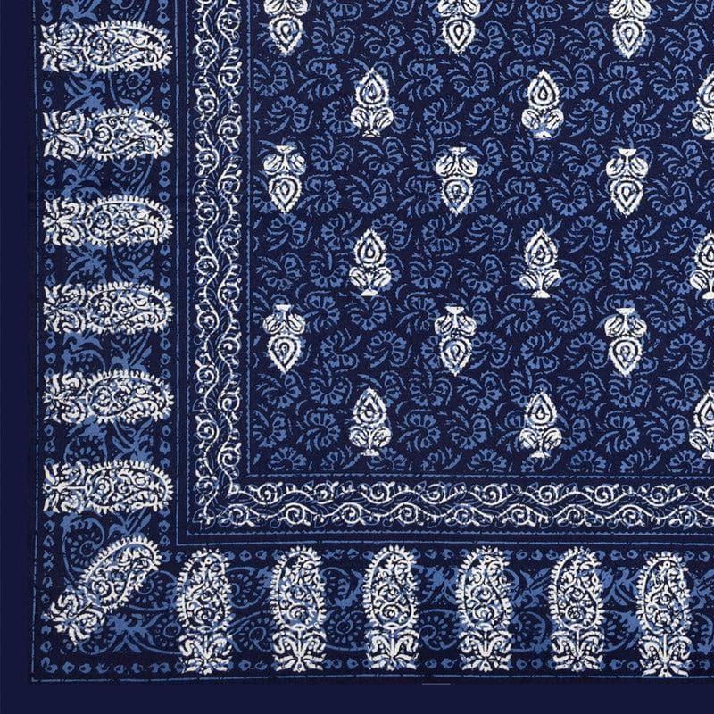 Bedsheets - Saanvi Ethnic Printed Bedsheet - Blue