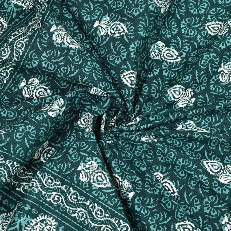 Buy Saanvi Ethnic Printed Bedsheet - Green Bedsheets from Vaaree