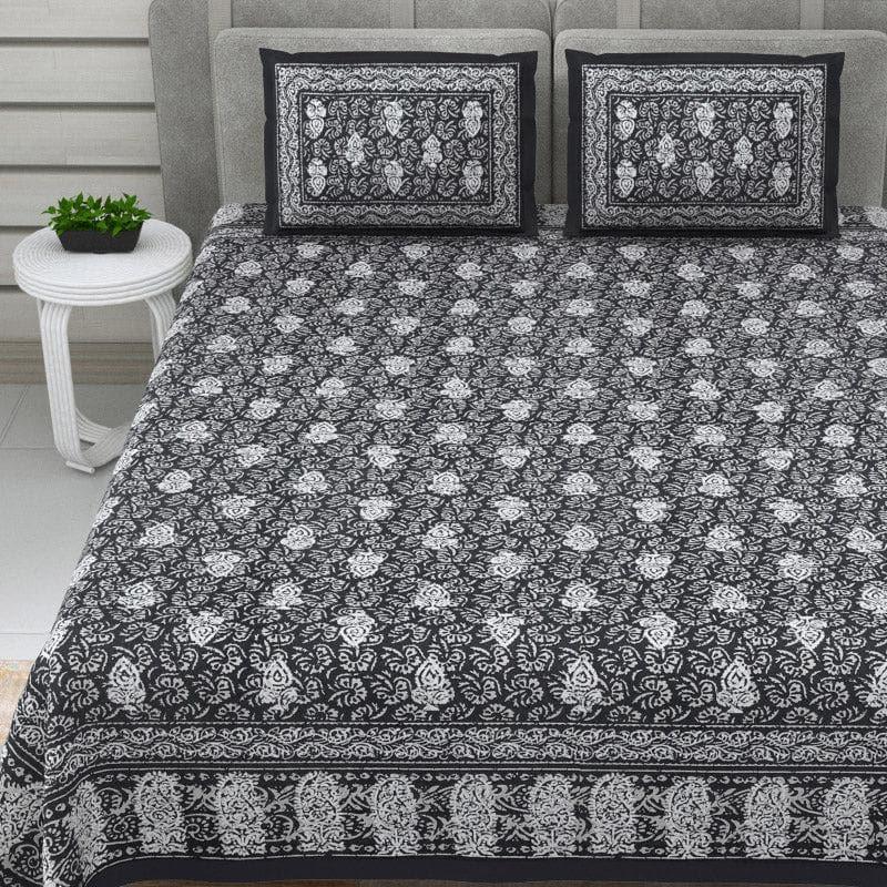 Buy Saanvi Ethnic Printed Bedsheet - Grey Bedsheets from Vaaree