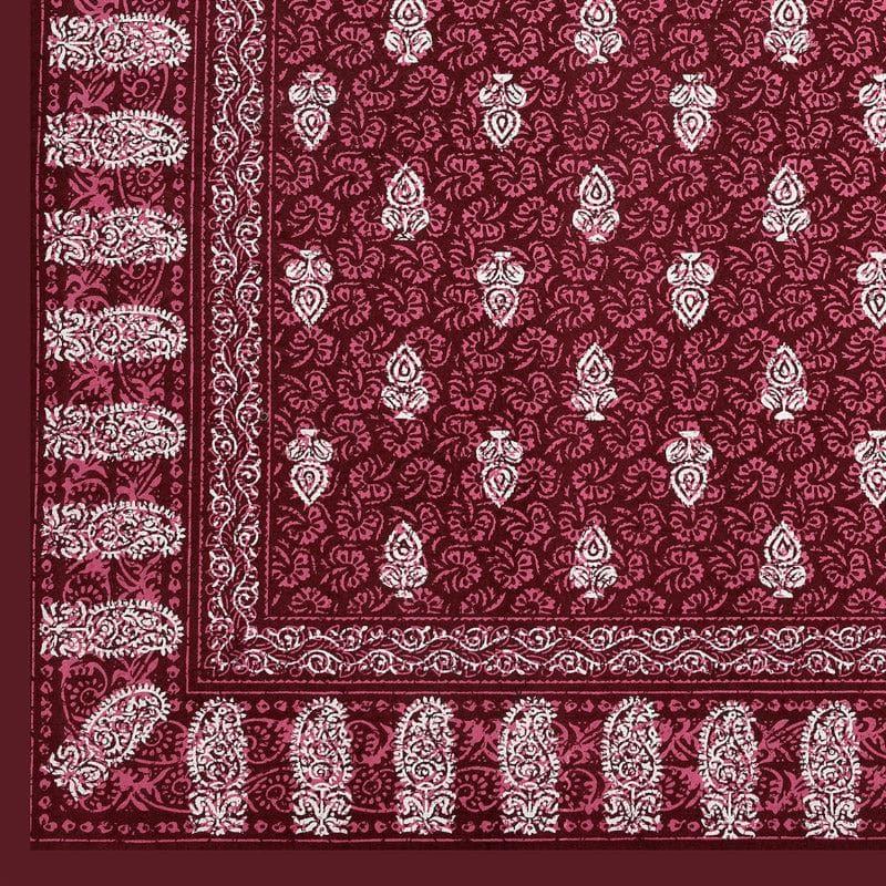 Buy Saanvi Ethnic Printed Bedsheet - Maroon Bedsheets from Vaaree