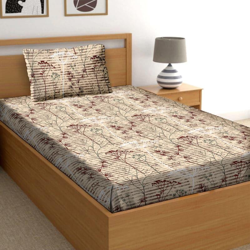 Buy Sacharissa Floral Bedsheet - Brown Bedsheets from Vaaree