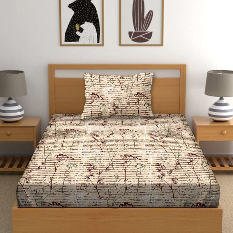 Buy Sacharissa Floral Bedsheet - Brown Bedsheets from Vaaree