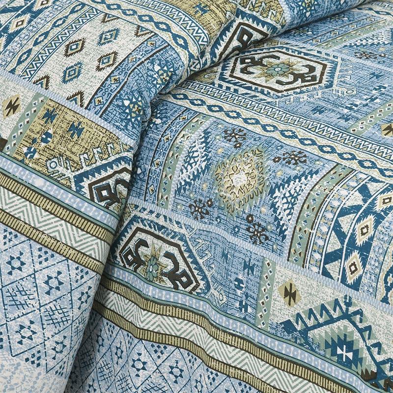 Buy Bedsheets - Sachika Applique Printed Bedsheet - Blue at Vaaree online