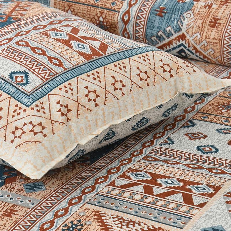 Buy Sachika Applique Printed Bedsheet - Orange Bedsheets from Vaaree