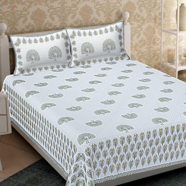 Buy Saiba Printed Bedsheet - Grey Bedsheets from Vaaree