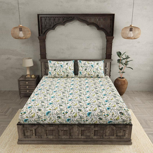 Buy Samina Printed Bedsheet - Blue Bedsheets from Vaaree