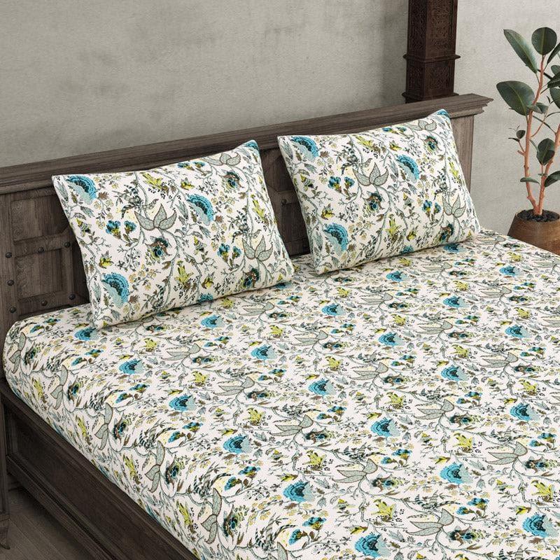 Buy Samina Printed Bedsheet - Blue Bedsheets from Vaaree