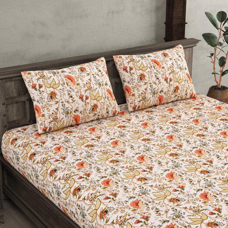 Buy Samina Printed Bedsheet - Orange Bedsheets from Vaaree