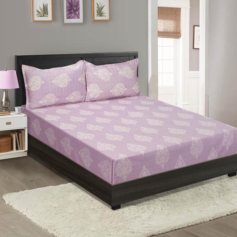 Buy Samyati Blockprint Bedsheet - Purple Bedsheets from Vaaree