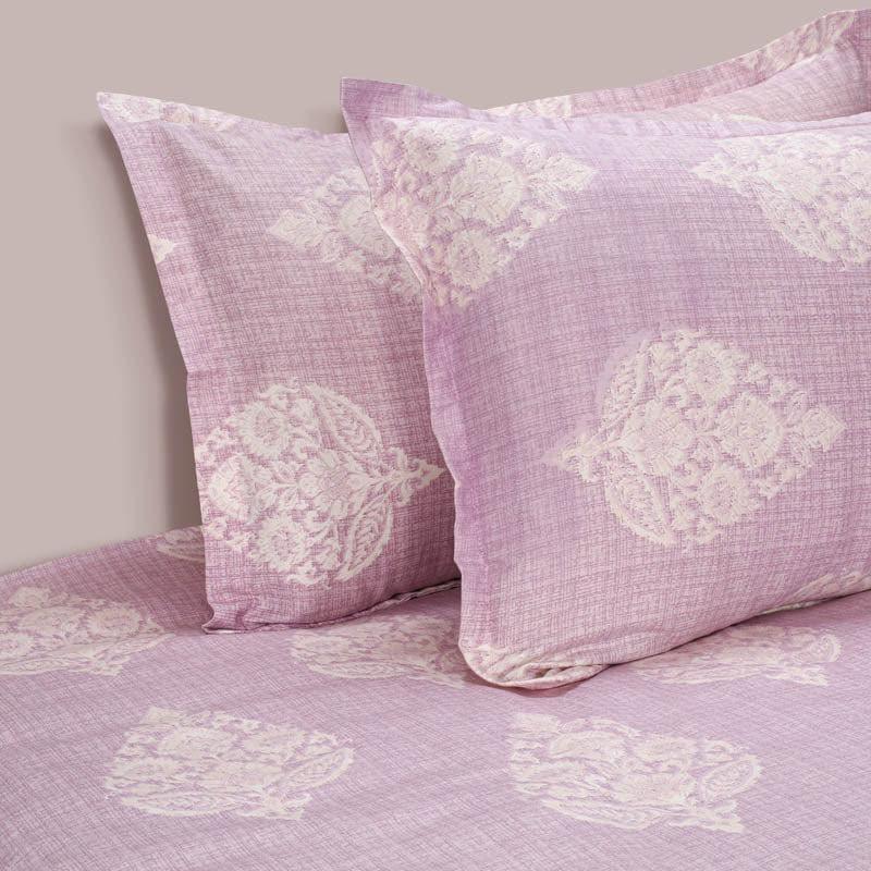 Bedsheets - Samyati Blockprint Bedsheet - Purple