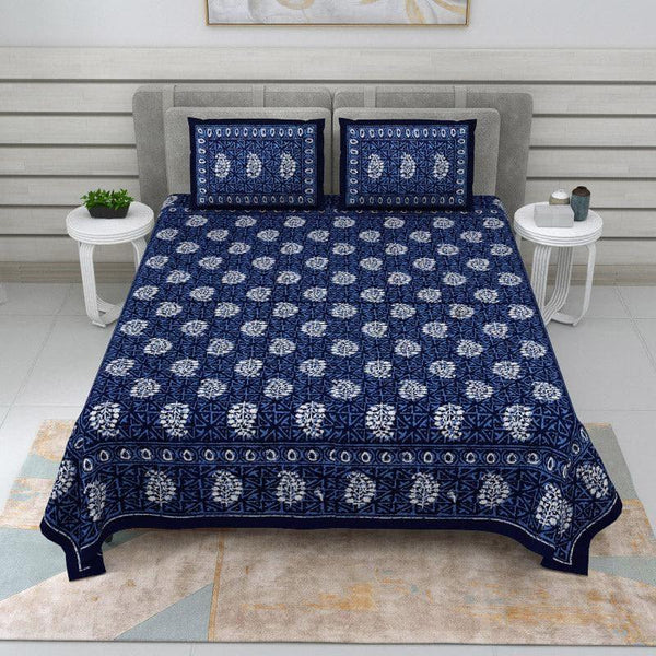 Buy Sanika Printed Bedsheet - Blue Bedsheets from Vaaree