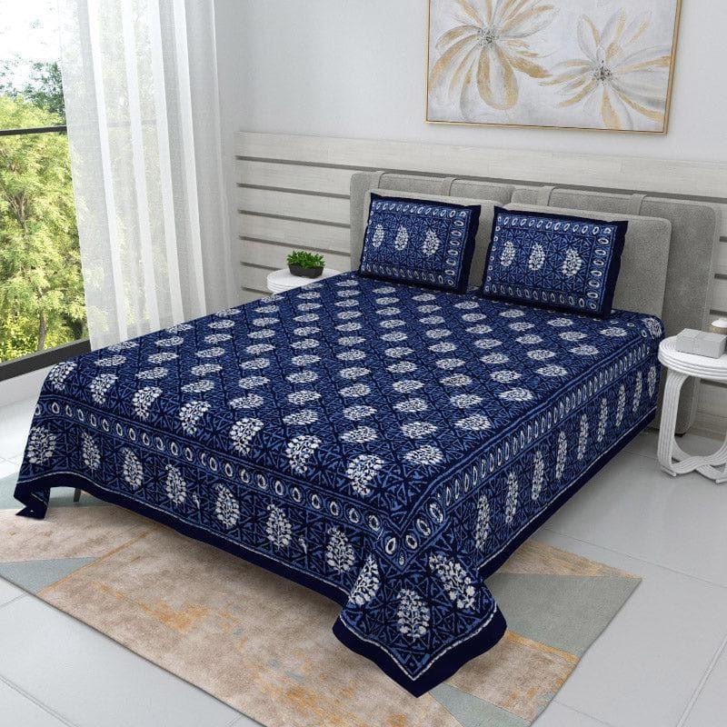 Buy Sanika Printed Bedsheet - Blue Bedsheets from Vaaree