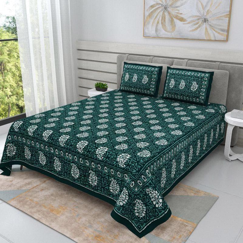 Buy Sanika Printed Bedsheet - Green Bedsheets from Vaaree