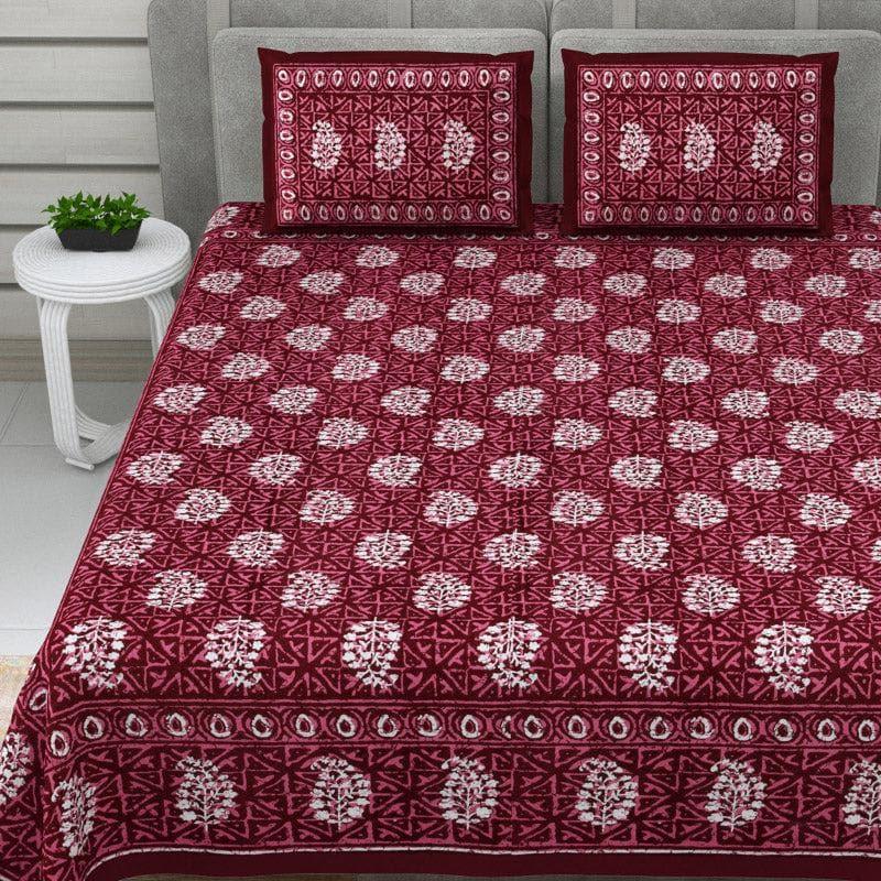 Buy Sanika Printed Bedsheet - Maroon Bedsheets from Vaaree