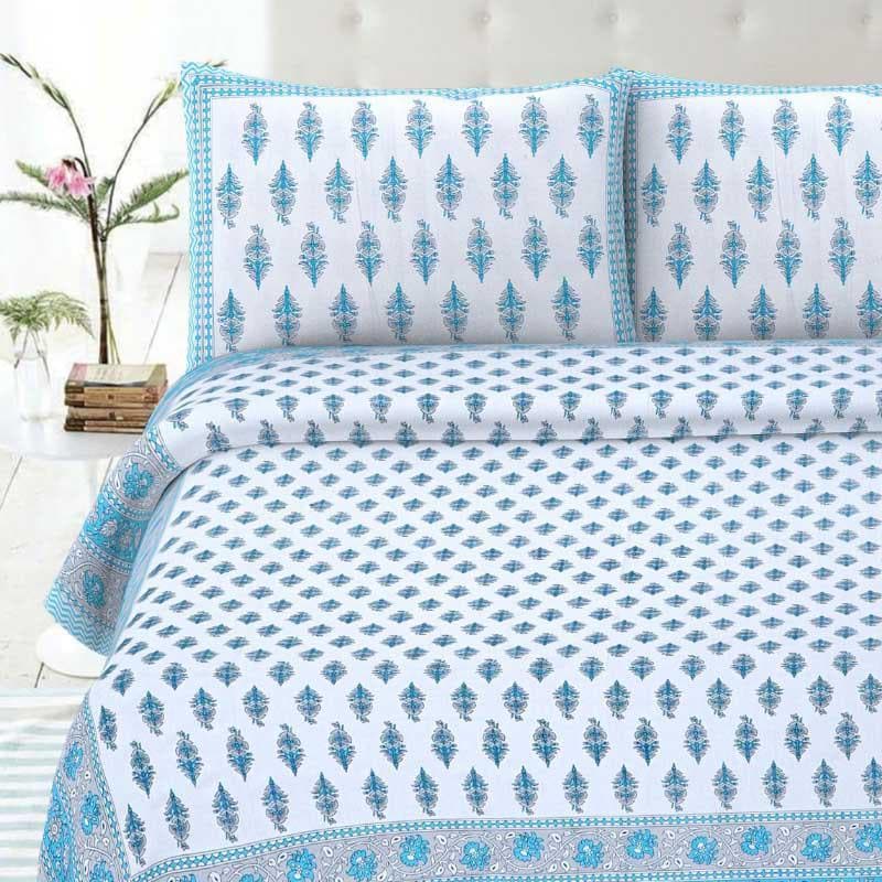 Buy Sarique Printed Bedsheet - Blue Bedsheets from Vaaree