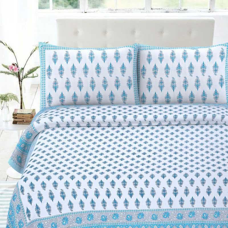 Buy Sarique Printed Bedsheet - Blue Bedsheets from Vaaree