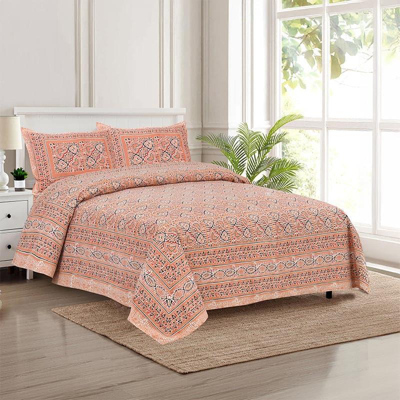 Buy Seijun Mural Bedsheet - Orange Bedsheets from Vaaree