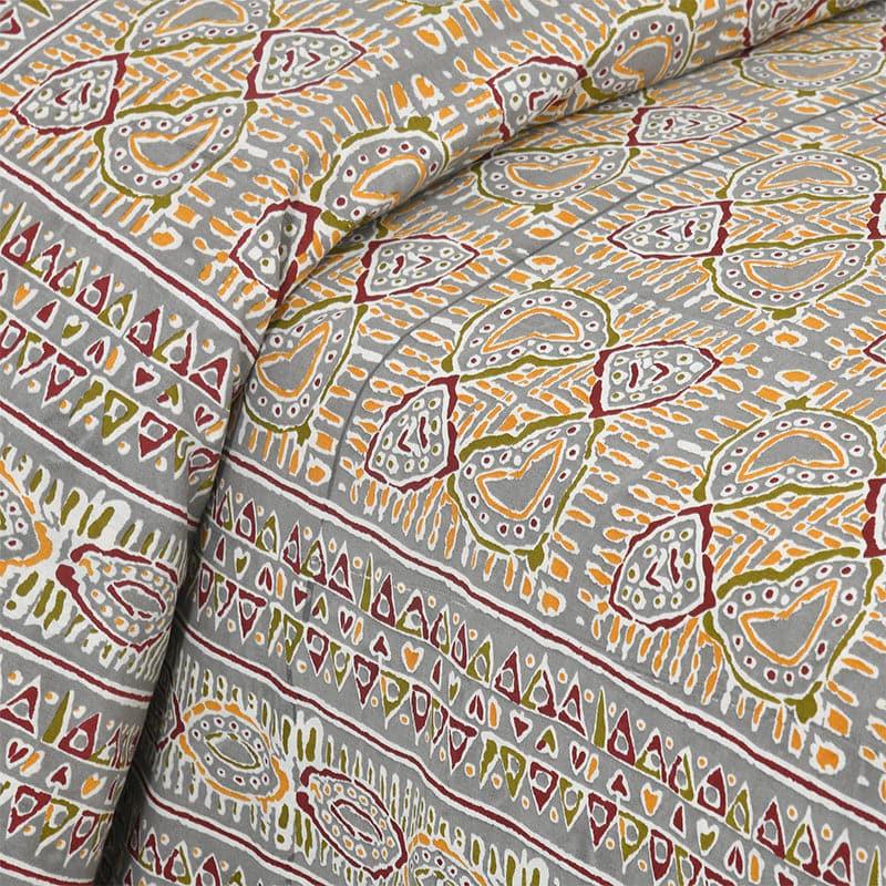 Buy Seijun Mural Bedsheet - Yellow Bedsheets from Vaaree