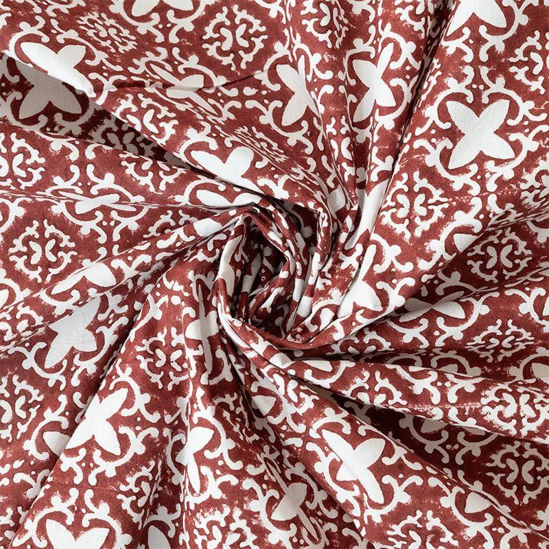 Buy Seraphic Ethnic Printed Bedsheet - Maroon Bedsheets from Vaaree