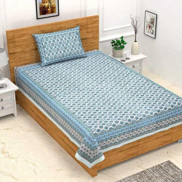 Buy Serene Snoozing Bedsheet - Blue Bedsheets from Vaaree