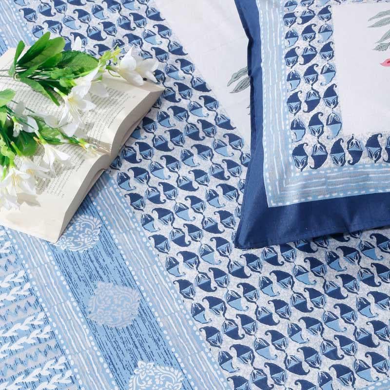 Buy Serene Splendor Bedsheet - Blue Bedsheets from Vaaree