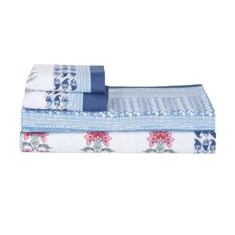 Buy Serene Splendor Bedsheet - Blue Bedsheets from Vaaree