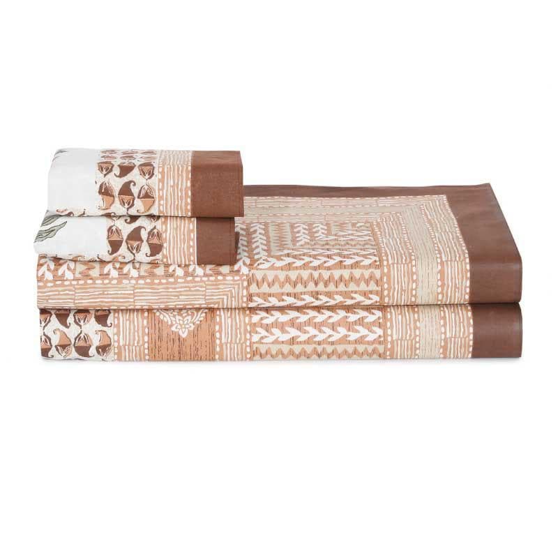 Buy Serene Splendor Bedsheet - Brown Bedsheets from Vaaree