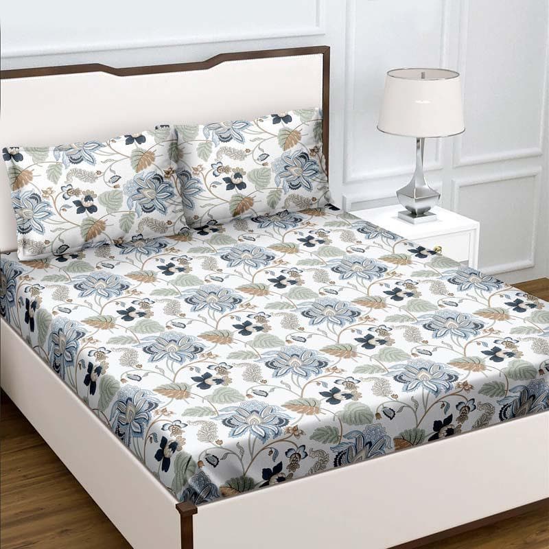 Buy Shimi Printed Bedsheet - Blue Bedsheets from Vaaree