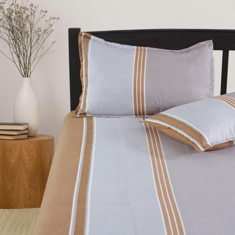 Buy Siesta Stripes Bedsheet - Brown Bedsheets from Vaaree