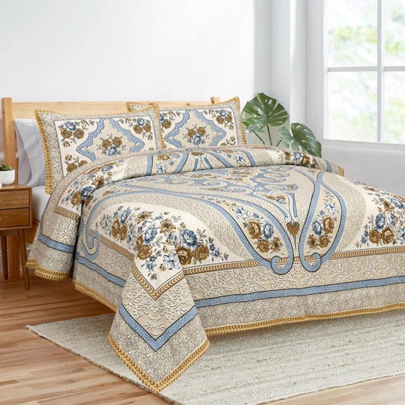 Bedsheets - Simayaa Printed Bedsheet - Blue