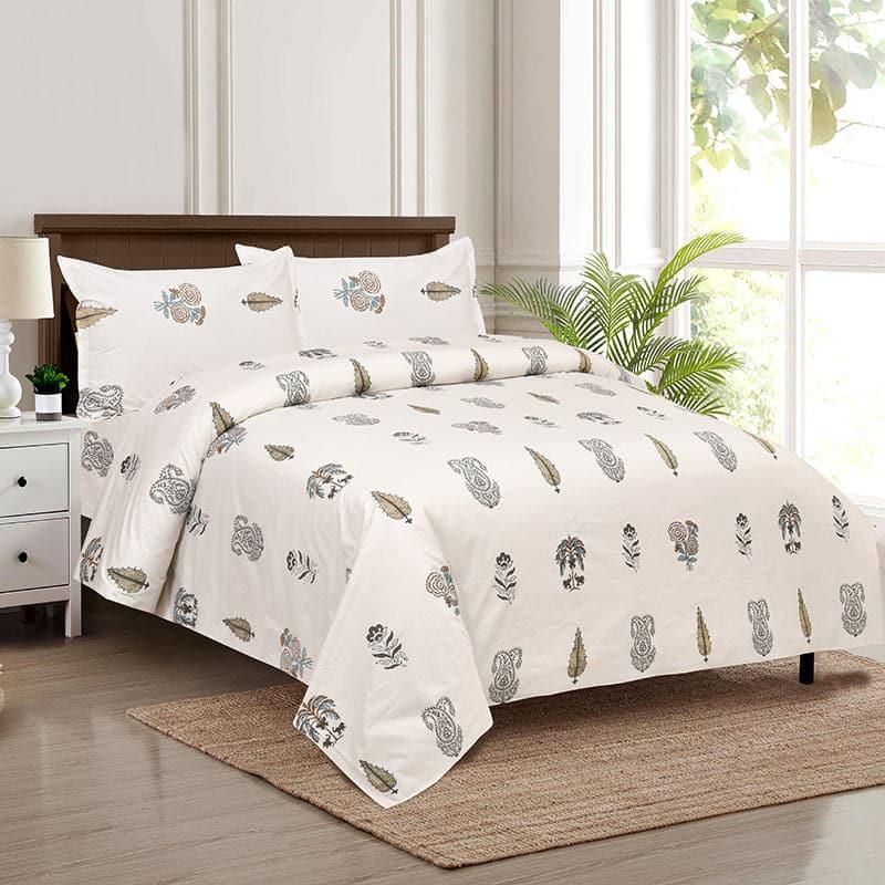 Buy Sindhyaa Printed Bedsheet - Olive Bedsheets from Vaaree