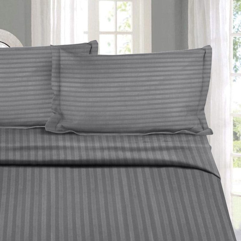 Buy Slay In Stripes Bedsheet - Grey Bedsheets from Vaaree