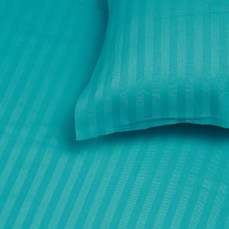 Buy Slay In Stripes Bedsheet - Turquoise Green Bedsheets from Vaaree