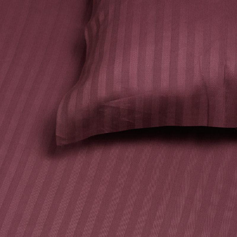 Buy Slay In Stripes Bedsheet - Wine Bedsheets from Vaaree