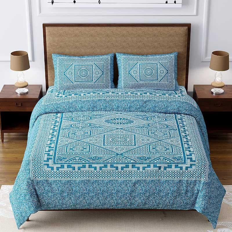 Buy Sleepy Caper Bedsheet - Blue Bedsheets from Vaaree