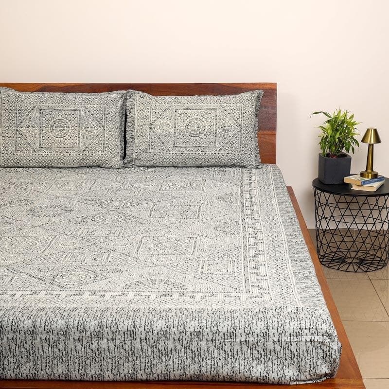 Buy Sleepy Caper Bedsheet - Sky Blue Bedsheets from Vaaree