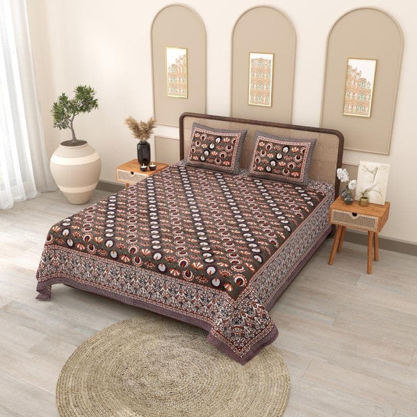 Buy Bedsheets - Slumber Beauty Bedsheet - Brown at Vaaree online