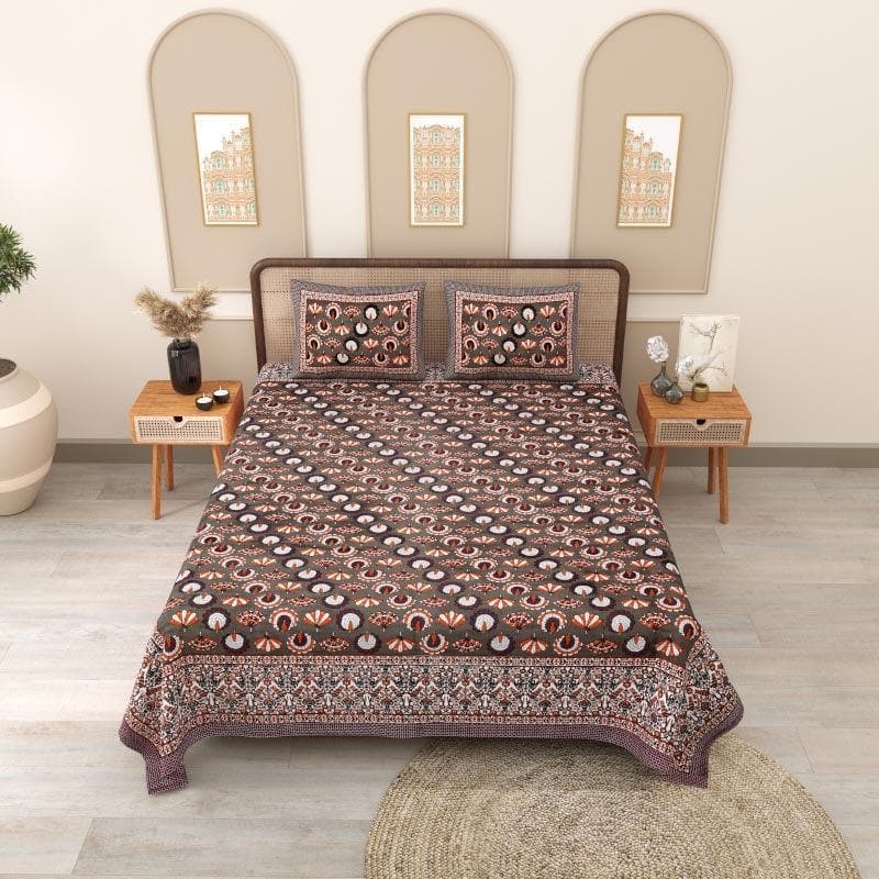 Buy Slumber Beauty Bedsheet - Brown Bedsheets from Vaaree