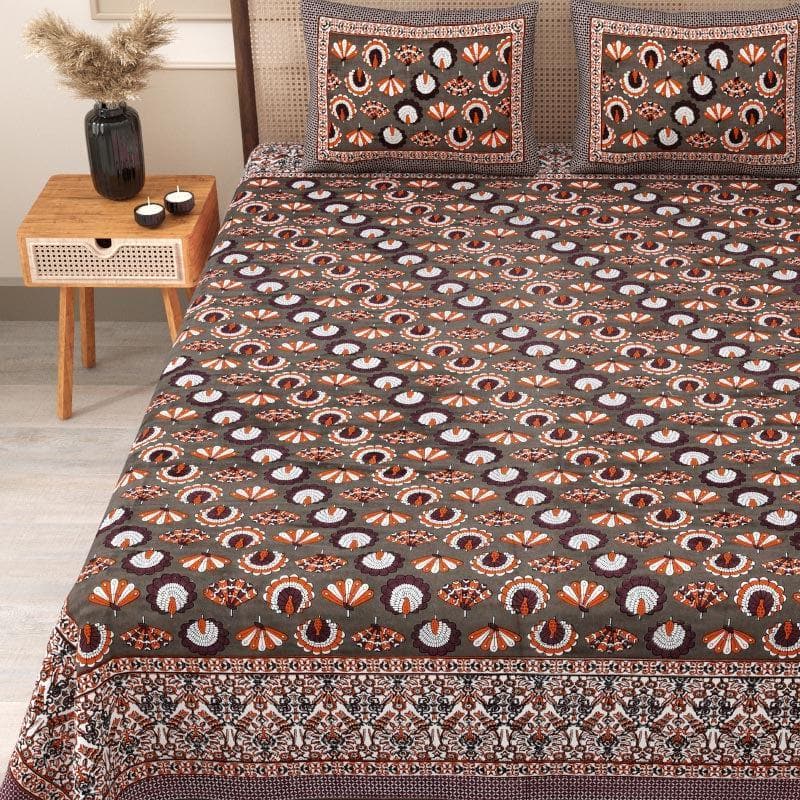 Buy Slumber Beauty Bedsheet - Brown Bedsheets from Vaaree