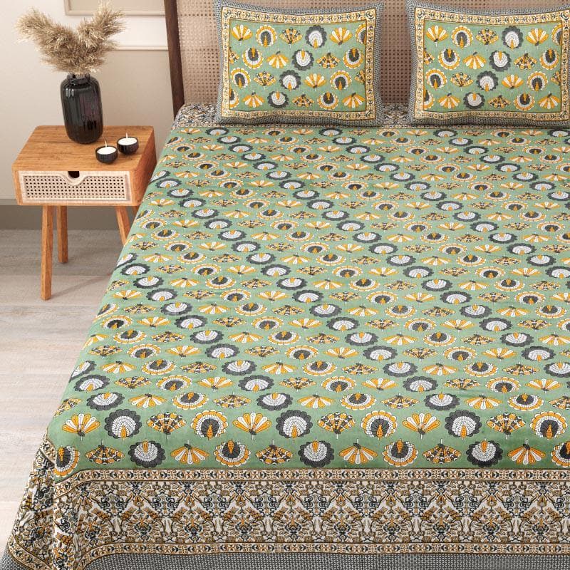 Buy Bedsheets - Slumber Beauty Bedsheet - Green at Vaaree online