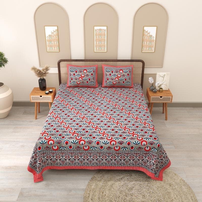 Buy Slumber Beauty Bedsheet - Red Bedsheets from Vaaree