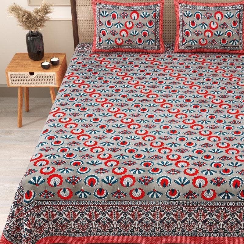 Buy Slumber Beauty Bedsheet - Red Bedsheets from Vaaree