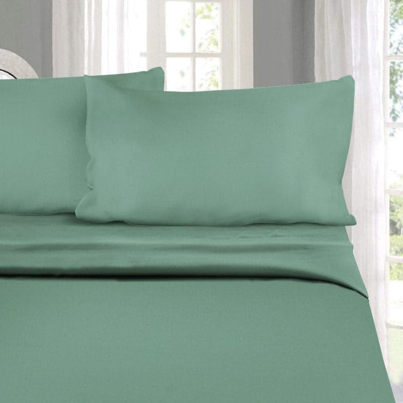 Buy Solid Elegance Bedsheet - Aqua Green Bedsheets from Vaaree