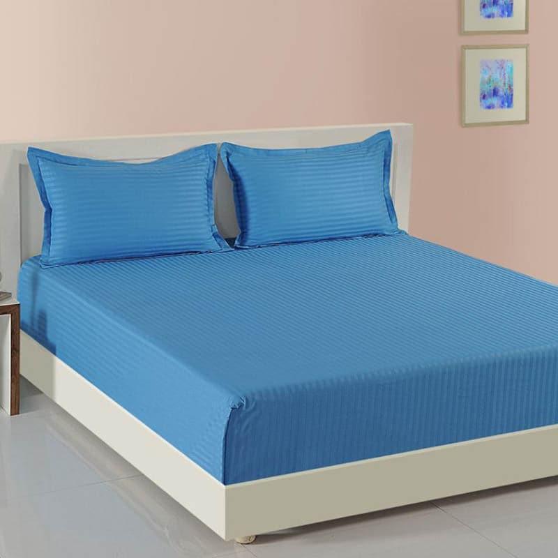 Buy Stripe Serenade Bedsheet - Blue Bedsheets from Vaaree