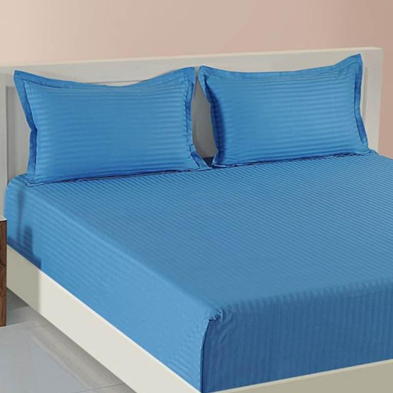 Buy Stripe Serenade Bedsheet - Blue Bedsheets from Vaaree