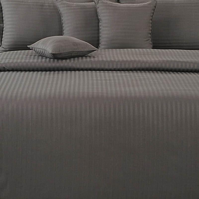 Buy Stripe Serenade Bedsheet - Grey Bedsheets from Vaaree