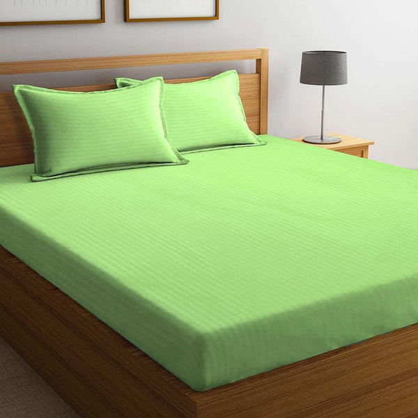 Buy Striped Wonder Bedsheet-Chartreuse Green Bedsheets from Vaaree