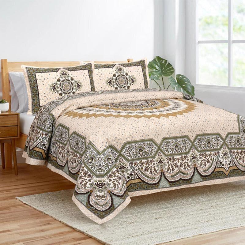 Buy Sudrisha Ethnic Bedsheet - Beige Bedsheets from Vaaree