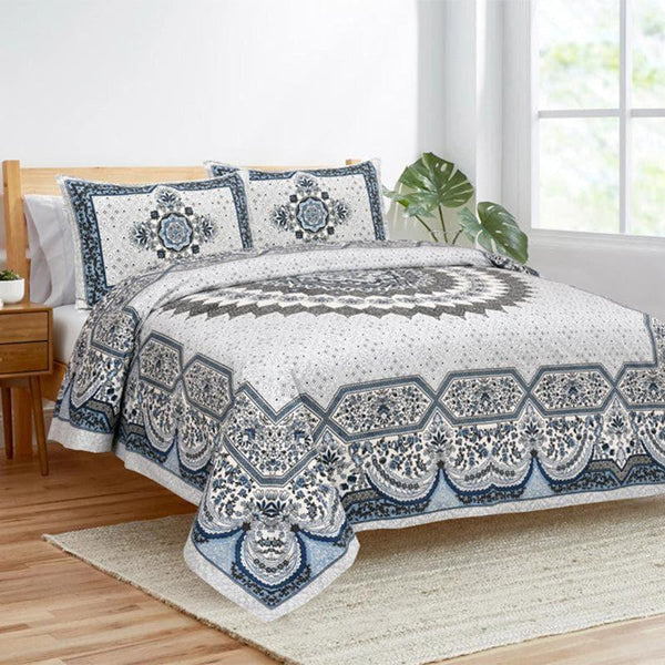 Buy Sudrisha Ethnic Bedsheet - Blue Bedsheets from Vaaree