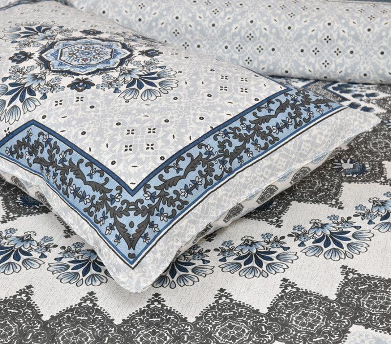 Buy Sudrisha Ethnic Bedsheet - Blue Bedsheets from Vaaree